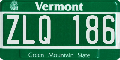 VT license plate ZLQ186
