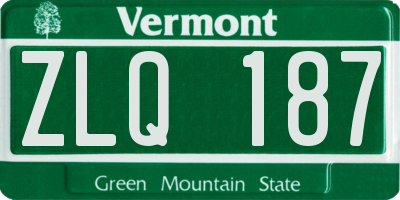 VT license plate ZLQ187