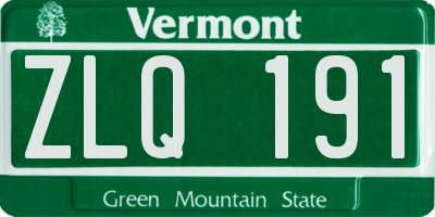 VT license plate ZLQ191