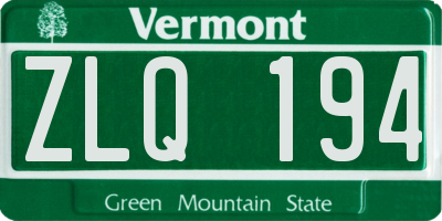 VT license plate ZLQ194