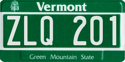 VT license plate ZLQ201