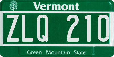 VT license plate ZLQ210