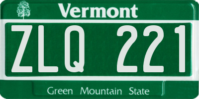 VT license plate ZLQ221