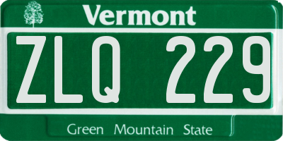VT license plate ZLQ229