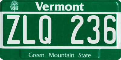 VT license plate ZLQ236