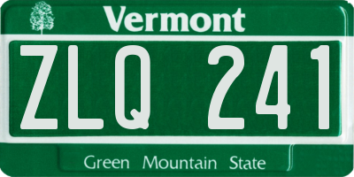 VT license plate ZLQ241