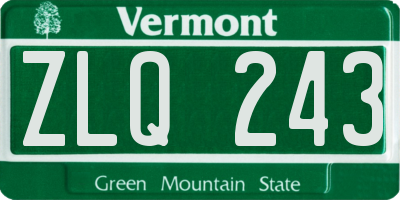 VT license plate ZLQ243
