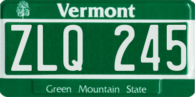 VT license plate ZLQ245