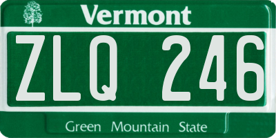 VT license plate ZLQ246