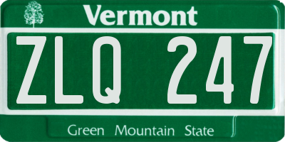 VT license plate ZLQ247