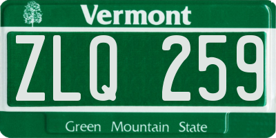 VT license plate ZLQ259