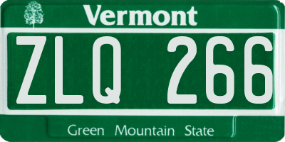 VT license plate ZLQ266