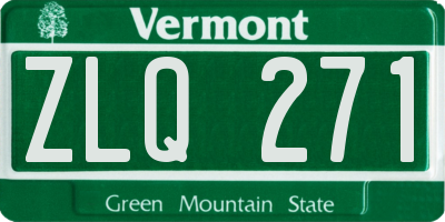 VT license plate ZLQ271