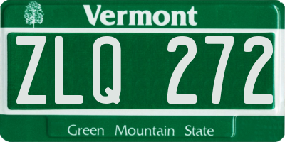VT license plate ZLQ272