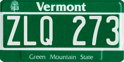VT license plate ZLQ273