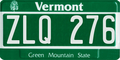 VT license plate ZLQ276