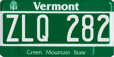 VT license plate ZLQ282