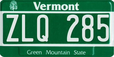 VT license plate ZLQ285