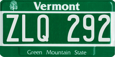 VT license plate ZLQ292