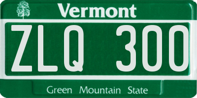 VT license plate ZLQ300