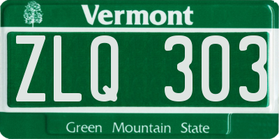 VT license plate ZLQ303