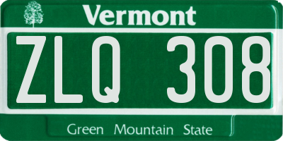 VT license plate ZLQ308