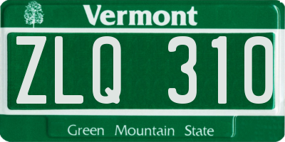 VT license plate ZLQ310