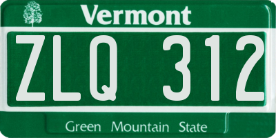 VT license plate ZLQ312