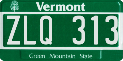 VT license plate ZLQ313