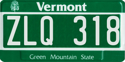 VT license plate ZLQ318