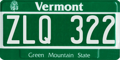 VT license plate ZLQ322