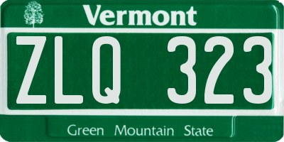 VT license plate ZLQ323