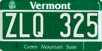 VT license plate ZLQ325
