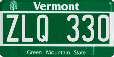 VT license plate ZLQ330