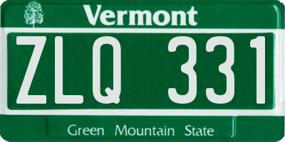 VT license plate ZLQ331