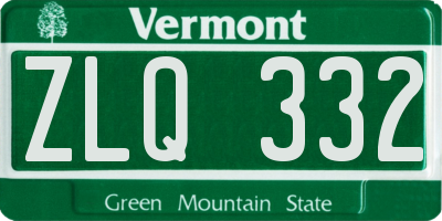 VT license plate ZLQ332
