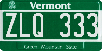 VT license plate ZLQ333