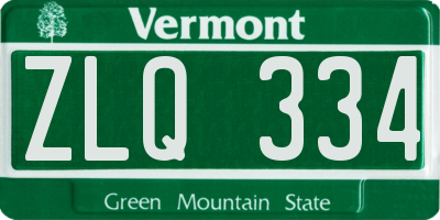 VT license plate ZLQ334