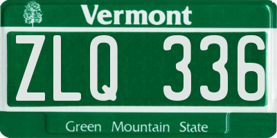 VT license plate ZLQ336