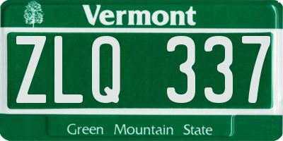 VT license plate ZLQ337