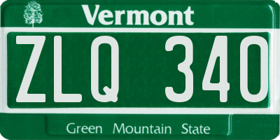 VT license plate ZLQ340