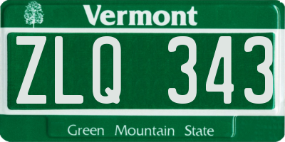 VT license plate ZLQ343