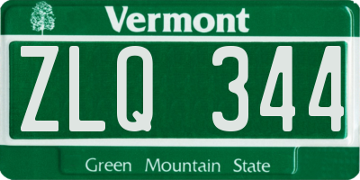 VT license plate ZLQ344