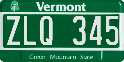 VT license plate ZLQ345