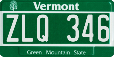 VT license plate ZLQ346