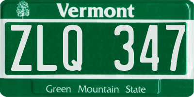 VT license plate ZLQ347