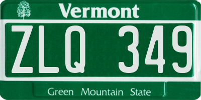 VT license plate ZLQ349