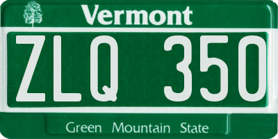 VT license plate ZLQ350