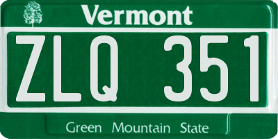 VT license plate ZLQ351