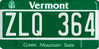 VT license plate ZLQ364